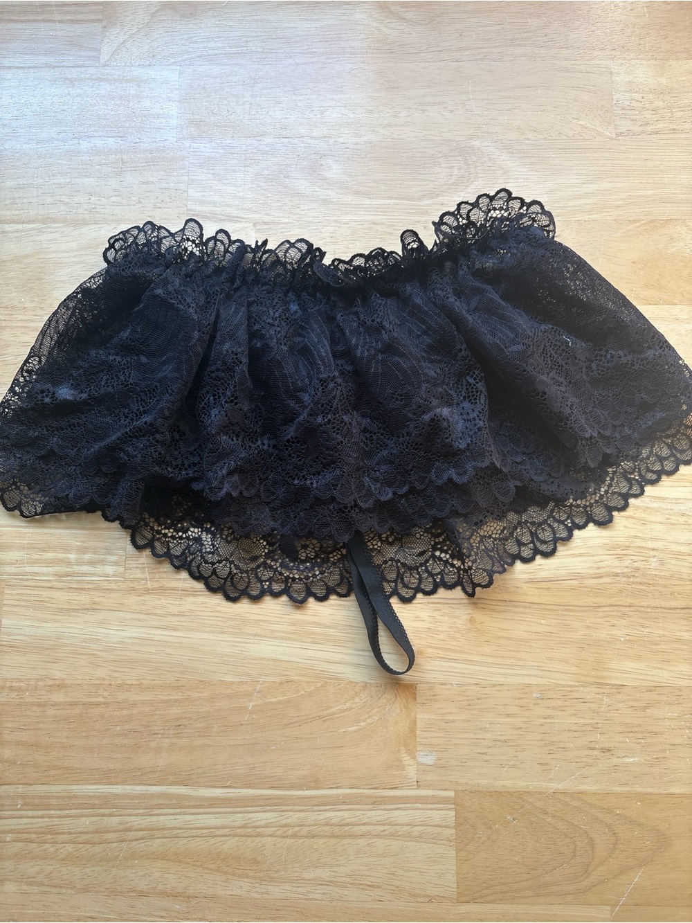 Black Lace Ruffle Lingerie Skirt